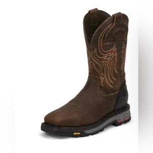 *NEW* Justin Boots-11” Tumbled Mahogany, Round Toe